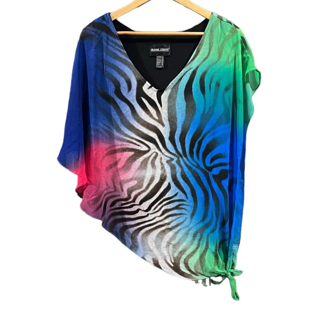 Frank Lyman Design Vibrant Zebra Print Blouse